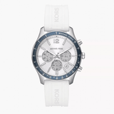 Buy Shop Michael Kors Berkley Chronograph Silver Dial White Rubber Strap Watch For Women - MKO1040 USA Online