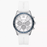 Buy Shop Michael Kors Berkley Chronograph Silver Dial White Rubber Strap Watch For Women - MKO1040 USA Online
