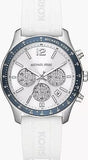 Buy Shop Michael Kors Berkley Chronograph Silver Dial White Rubber Strap Watch For Women - MKO1040 USA Online