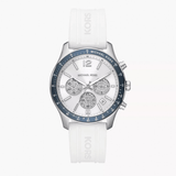 Buy Shop Michael Kors Berkley Chronograph Silver Dial White Rubber Strap Watch For Women - MKO1040 USA Online