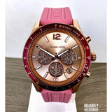 Buy Shop Michael Kors Berkley Quartz Rose Gold Dial Pink Rubber Strap Watch for Women - MKO1039 USA Online