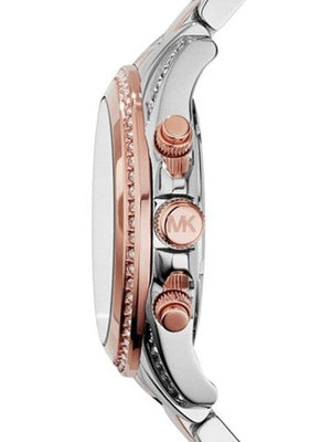 Buy Shop Michael Kors Blair Chronograph Black Dial Two Tone Steel Strap Watch For Women - MK6093 USA Online