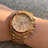 Buy Shop Michael Kors Blair Chronograph Rose Gold Dial Two Tone Steel Strap Watch for Women - MK6316 USA Online