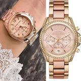 Buy Shop Michael Kors Blair Chronograph Rose Gold Dial Two Tone Steel Strap Watch for Women - MK6316 USA Online
