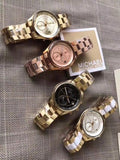 Buy Shop Michael Kors Blair Quartz Black Dial Gold Steel Strap Watch For Women - MK6497 USA Online