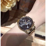 Buy Shop Michael Kors Blair Quartz Black Dial Gold Steel Strap Watch For Women - MK6497 USA Online