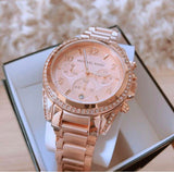 Buy Shop Michael Kors Blair Rose Gold Dial Rose Gold Steel Strap Watch for Women - MK5263 USA Online