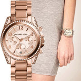 Buy Shop Michael Kors Blair Rose Gold Dial Rose Gold Steel Strap Watch for Women - MK5263 USA Online