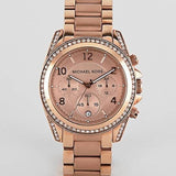 Buy Shop Michael Kors Blair Rose Gold Dial Rose Gold Steel Strap Watch for Women - MK5263 USA Online