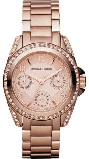 Buy Shop Michael Kors Blair Rose Gold Dial Rose Gold Steel Strap Watch for Women - MK5613 USA Online