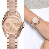 Buy Shop Michael Kors Blair Rose Gold Dial Two Tone Steel Strap Watch for Women - MK6175 USA Online