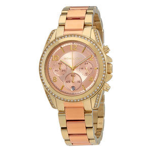 Buy Shop Michael Kors Blair Chronograph Rose Gold Dial Two Tone Steel Strap Watch for Women - MK6316 USA Online