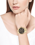 Buy Shop Michael Kors Bradshaw Black Dial Gold Steel Strap Watch for Women - MK5739 USA Online
