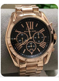 Buy Shop Michael Kors Bradshaw Black Dial Rose Gold Steel Strap Watch for Women - MK5854 USA Online