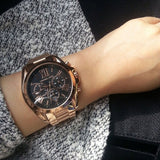 Buy Shop Michael Kors Bradshaw Black Dial Rose Gold Steel Strap Watch for Women - MK5854 USA Online