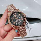 Buy Shop Michael Kors Bradshaw Black Dial Rose Gold Steel Strap Watch for Women - MK5854 USA Online