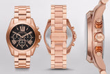 Buy Shop Michael Kors Bradshaw Black Dial Rose Gold Steel Strap Watch for Women - MK5854 USA Online