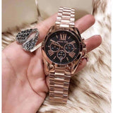 Buy Shop Michael Kors Bradshaw Black Dial Rose Gold Steel Strap Watch for Women - MK5854 USA Online