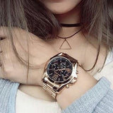 Buy Shop Michael Kors Bradshaw Black Dial Rose Gold Steel Strap Watch for Women - MK5854 USA Online