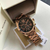 Buy Shop Michael Kors Bradshaw Black Dial Rose Gold Steel Strap Watch for Women - MK5854 USA Online