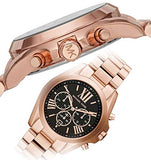 Buy Shop Michael Kors Bradshaw Black Dial Rose Gold Steel Strap Watch for Women - MK5854 USA Online