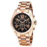 Buy Shop Michael Kors Bradshaw Black Dial Rose Gold Steel Strap Watch for Women - MK5854 USA Online