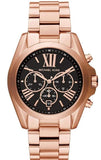 Buy Shop Michael Kors Bradshaw Black Dial Rose Gold Steel Strap Watch for Women - MK5854 USA Online