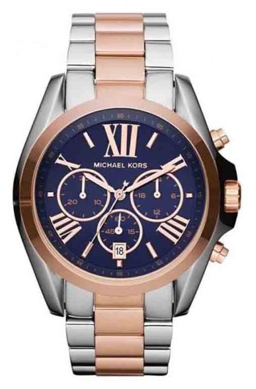 Buy Shop Michael Kors Bradshaw Blue Dial Two Tone Steel Strap Watch for Women - MK5606 USA Online