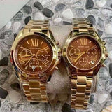 Buy Shop Michael Kors Bradshaw Brown Dial Gold Steel Strap Watch for Women - MK5502 USA Online