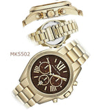 Buy Shop Michael Kors Bradshaw Brown Dial Gold Steel Strap Watch for Women - MK5502 USA Online
