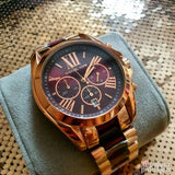 Buy Shop Michael Kors Bradshaw Burgundy Dial Two Tone Steel Strap Watch for Women - MK6270 USA Online