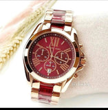 Buy Shop Michael Kors Bradshaw Burgundy Dial Two Tone Steel Strap Watch for Women - MK6270 USA Online