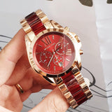 Buy Shop Michael Kors Bradshaw Burgundy Dial Two Tone Steel Strap Watch for Women - MK6270 USA Online