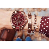 Buy Shop Michael Kors Bradshaw Burgundy Dial Two Tone Steel Strap Watch for Women - MK6270 USA Online