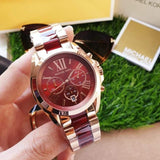 Buy Shop Michael Kors Bradshaw Burgundy Dial Two Tone Steel Strap Watch for Women - MK6270 USA Online
