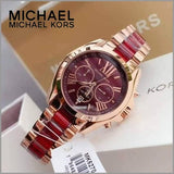 Buy Shop Michael Kors Bradshaw Burgundy Dial Two Tone Steel Strap Watch for Women - MK6270 USA Online