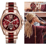 Buy Shop Michael Kors Bradshaw Burgundy Dial Two Tone Steel Strap Watch for Women - MK6270 USA Online
