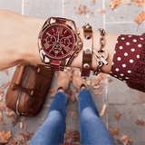 Buy Shop Michael Kors Bradshaw Burgundy Dial Two Tone Steel Strap Watch for Women - MK6270 USA Online