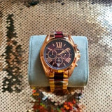 Buy Shop Michael Kors Bradshaw Burgundy Dial Two Tone Steel Strap Watch for Women - MK6270 USA Online
