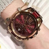 Buy Shop Michael Kors Bradshaw Burgundy Dial Two Tone Steel Strap Watch for Women - MK6270 USA Online