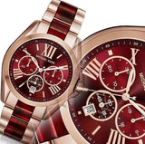 Buy Shop Michael Kors Bradshaw Burgundy Dial Two Tone Steel Strap Watch for Women - MK6270 USA Online