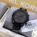 Buy Shop Michael Kors Bradshaw Chronograph Black Dial Black Steel Strap Watch For Women - MK6058 USA Online