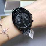Buy Shop Michael Kors Bradshaw Chronograph Black Dial Black Steel Strap Watch For Women - MK6058 USA Online