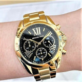 Buy Shop Michael Kors Bradshaw Chronograph Black Dial Gold Steel Strap Watch For Women - MK6959 USA Online