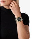 Buy Shop Michael Kors Bradshaw Chronograph Black Dial Gold Steel Strap Watch For Women - MK6959 USA Online