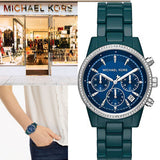 Buy Shop Michael Kors Bradshaw Chronograph Blue Dial Blue Steel Strap Watch For Men - MK6722 USA Online