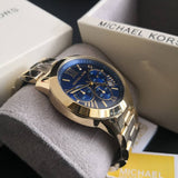 Buy Shop Michael Kors Bradshaw Chronograph Blue Dial Gold Steel Strap Watch For Women - MK5923 USA Online