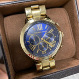 Buy Shop Michael Kors Bradshaw Chronograph Blue Dial Gold Steel Strap Watch For Women - MK5923 USA Online
