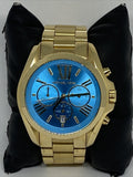 Buy Shop Michael Kors Bradshaw Chronograph Blue Dial Gold Steel Strap Watch For Women - MK5975 USA Online
