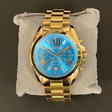 Buy Shop Michael Kors Bradshaw Chronograph Blue Dial Gold Steel Strap Watch For Women - MK5975 USA Online